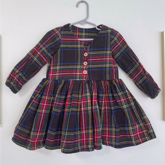 Small Shop Esther & Jo Handmade Holiday Flannel Dress 2/3 - Picture 4 of 9